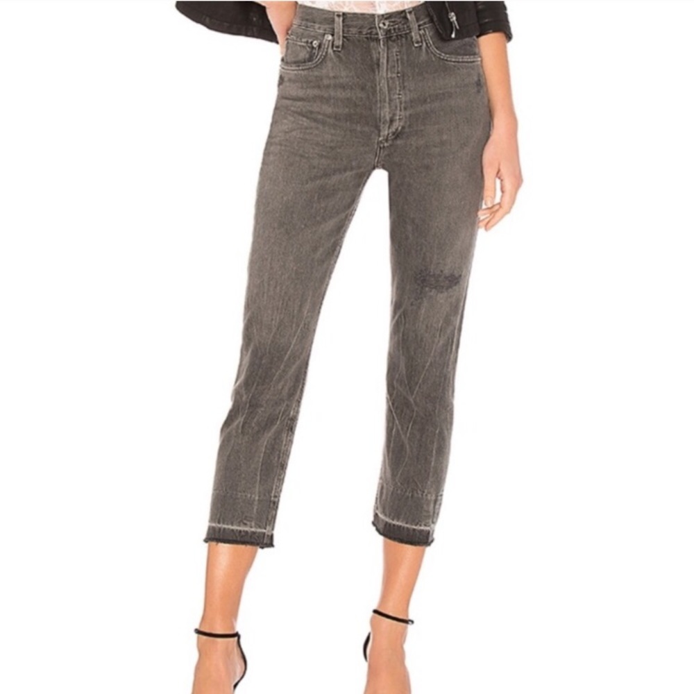 Agolde Riley Distressed Jean Gray